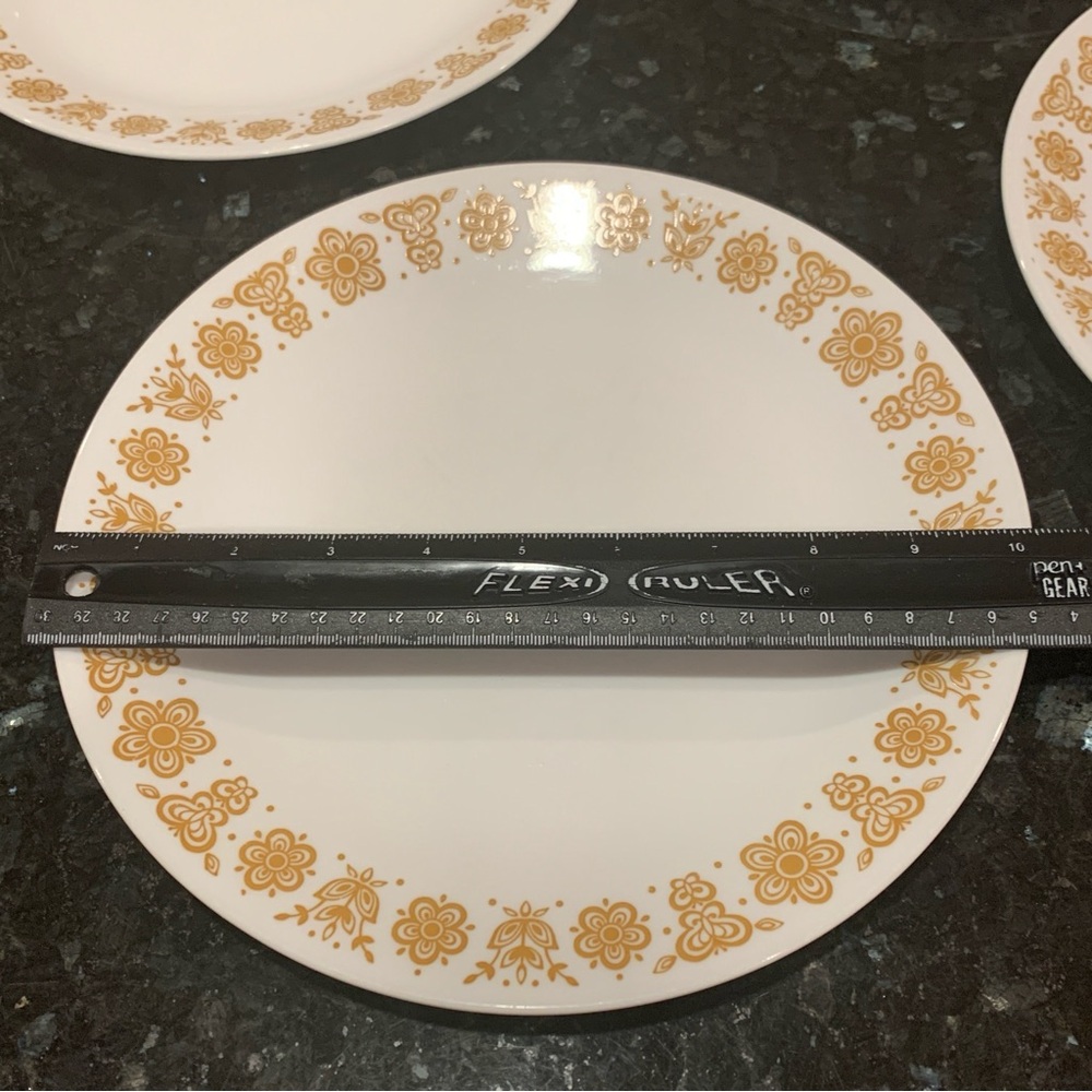 Vintage Corelle By Corning Butterfly Gold 10” Dinner Plates Set Of 5 - Picture 7 of 8
